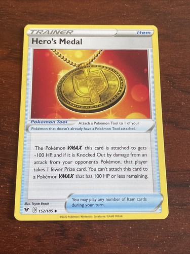 Pokémon TCG Hero's Medal Vivid Voltage 152/185 Uncommon Pokémon TCG Hero's Medal Vivid Voltage 152/185 Uncommon
