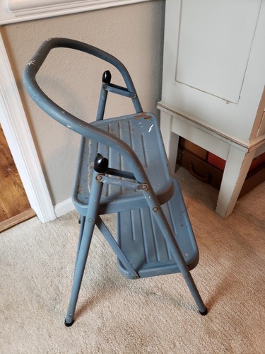 Vintage Samsonite Step Stool Metal Folding Rustic Free shipping!