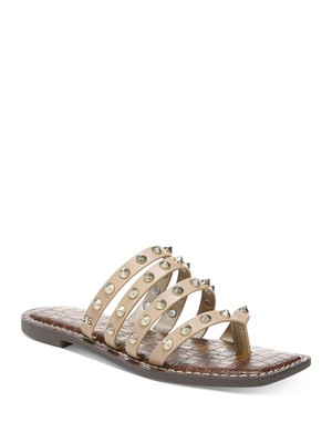 

SAM EDELMAN Женские кожаные шлепанцы с золотым металликом Eloise 10,5 м, Золотой, H8783L2