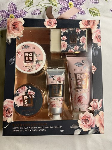 KIRKLANDS BELLE MAISON Rose Gardenia Bath Collection 5 pc Se