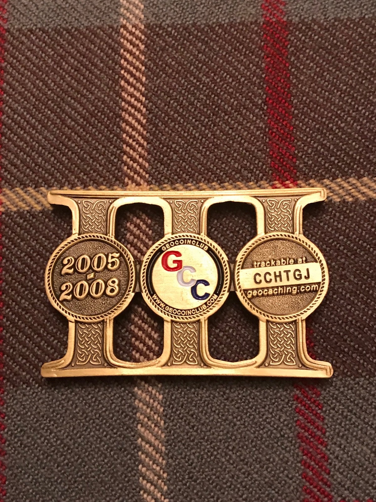 2005-2008 GeoCoin Club (GCC) 3 YEAR ANNIVERSARY GEOCOIN -  New Unactivated