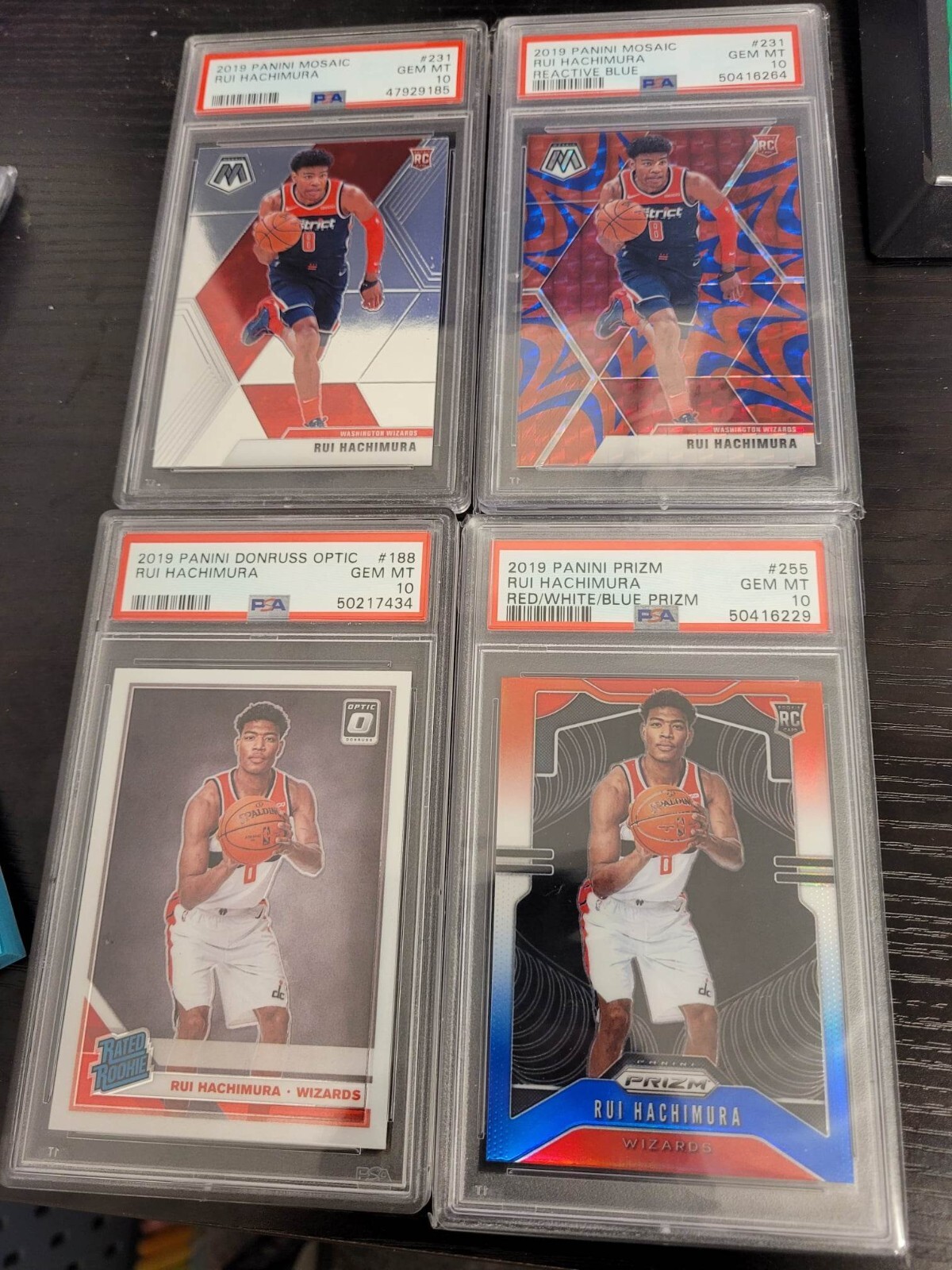 Rui Hachimura LOT of 4 Rookie Cards PSA 10. Cards Pictured