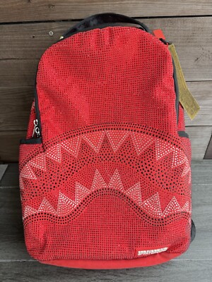 SPRAYGROUND Red Rhinestone Backpack ROUGE TRINITY LIMITED EDITION RARE Shark Bag
