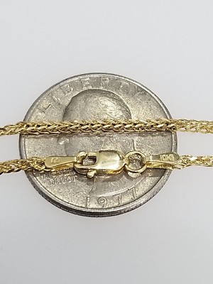 Pre-owned Franco Real 10k Yellow Gold Wheat  Link Necklace Chain 1.5 Mm 24 " Inch Unisex