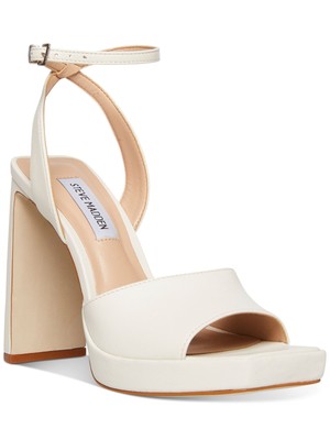 

STEVE MADDEN Женские белые кожаные босоножки на каблуке с подвижным носком, 10 м, Белый, PROP02S1