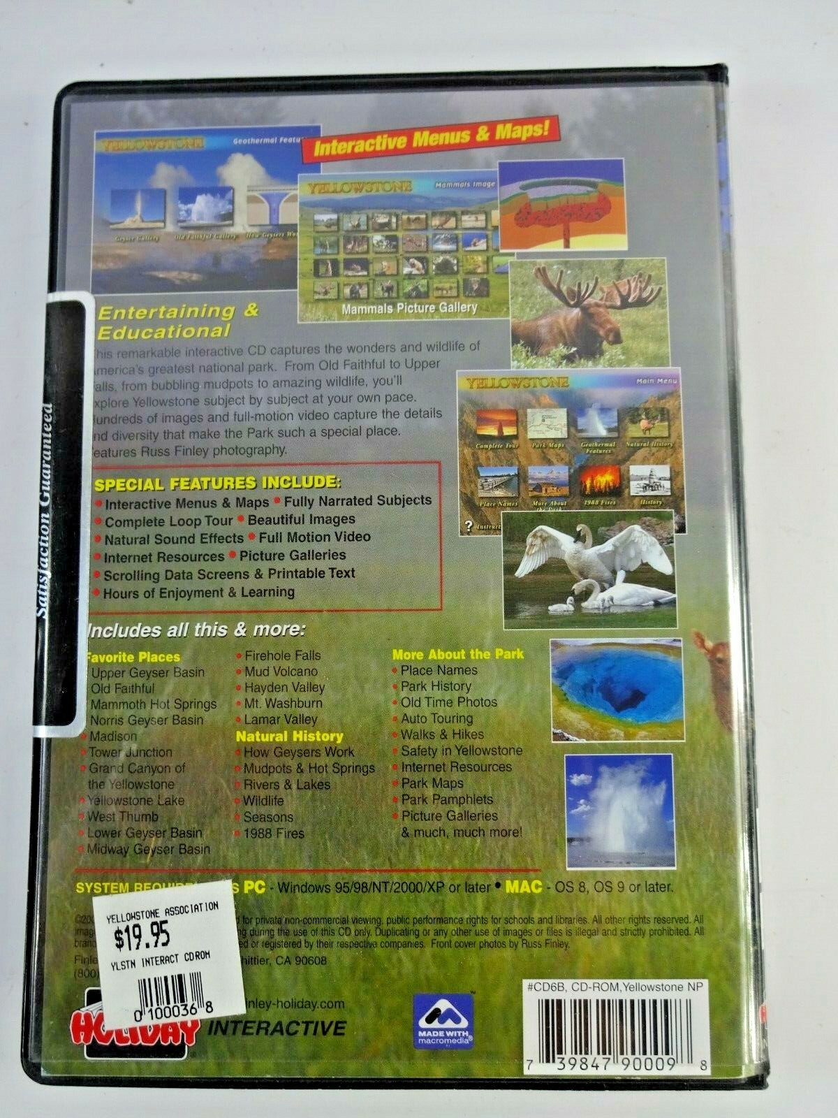 Yellowstone Interactive CD-ROM 2002 Holiday Interactive PC & Mac ~ New Sealed