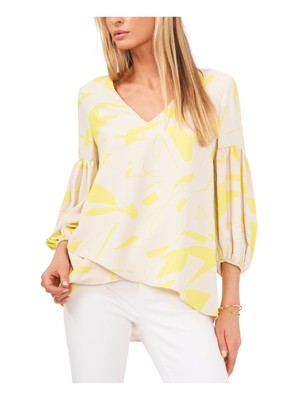 

VINCE CAMUTO Женский топ цвета слоновой кости с перекрестным подолом и рукавом 3/4, рабочая одежда, Цвет слоновой кости