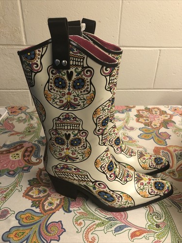 Blazin Roxx Women's Sz 7 Pointed Toe Skull Day of Dead