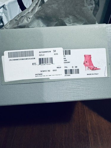 Pre-owned Balenciaga Final $  Cagole Pointed Toe Leather Boots Fluo Pink Size Eu 39 $1,795