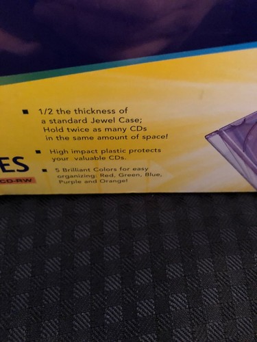 Memorex 100 Slim Jewel Cases 5 Colors-100 Inserts-To Make CD's-NEW! SEALED!