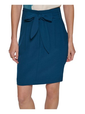 

Женская бирюзовая юбка-карандаш выше колена DKNY на молнии с поясом, Teal
