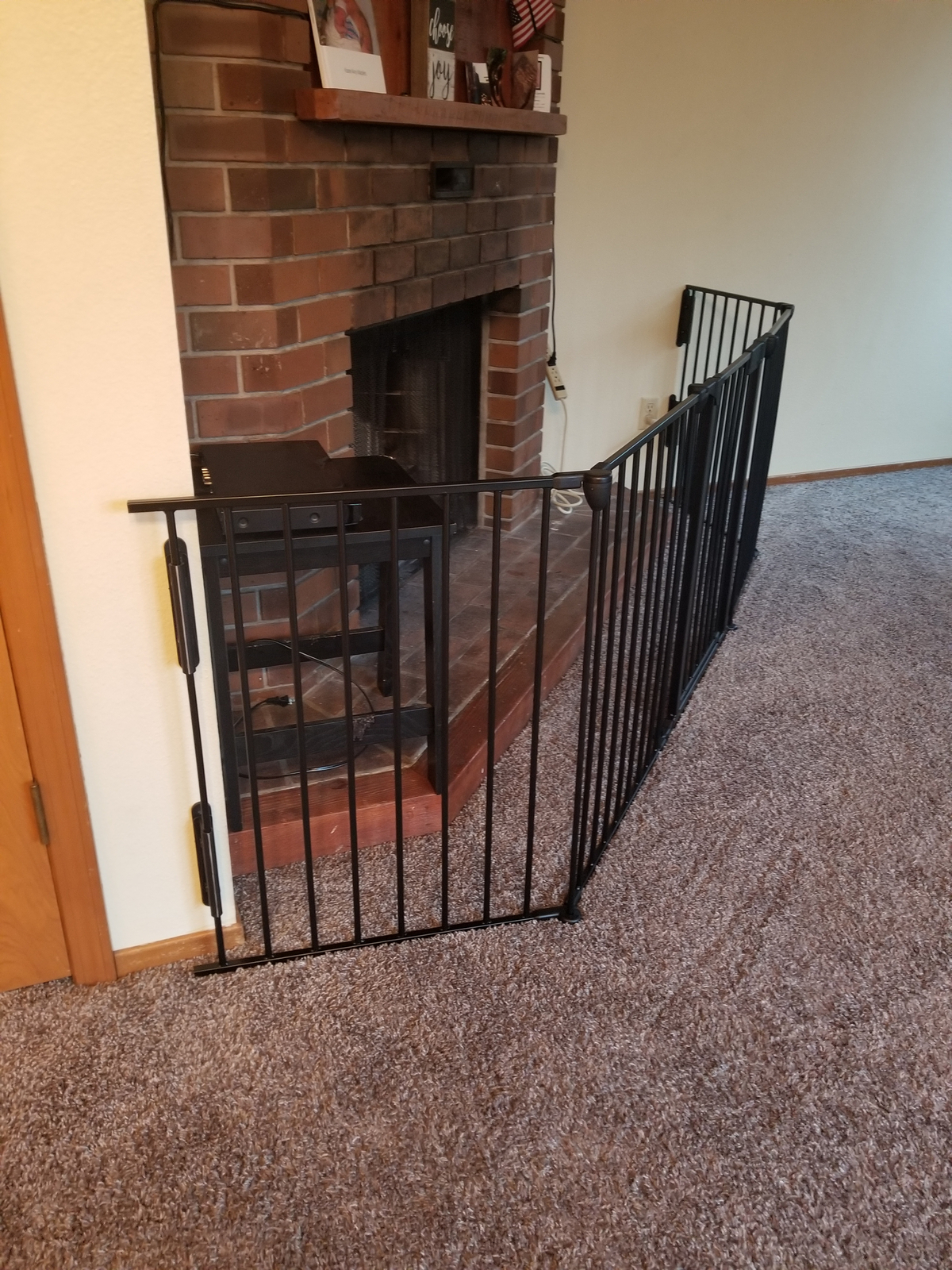 5 Panels Fireplace Fence Baby Child Safety Fence Hearth Pet Home Metal