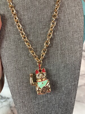 NWT Betsey Johnson Lucky Cat Statement Necklace - Retail $58