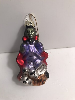 Halloween Vampire Glass Ornament 3''