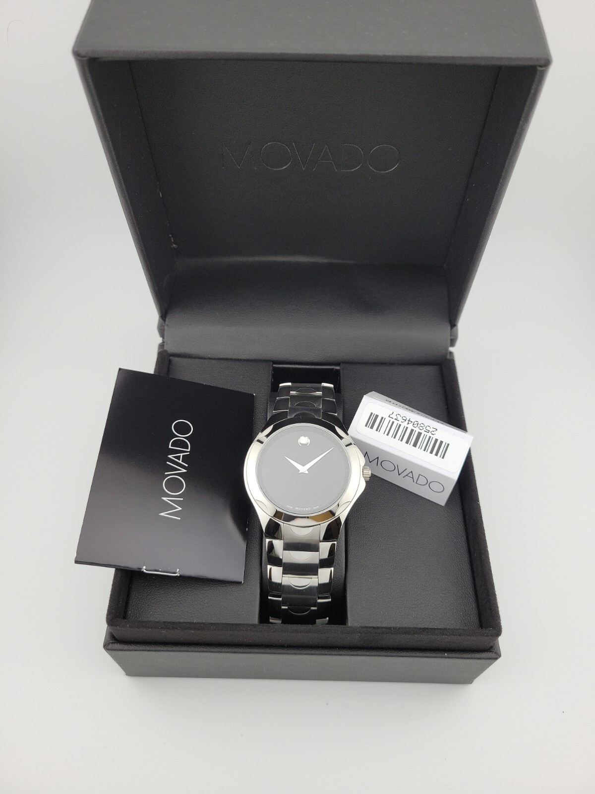 Movado Luno Men s Museum Black Dial Quartz Watch 0606378 1095 MSRP eBay