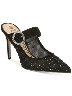 

SAM EDELMAN Женские черные туфли без задника с блестками Halo Stiletto на каблуке 6 м, Черный, G7790M3