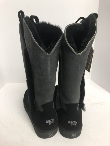 Superlamb Womens Real Sheepskin Snow Boot Charcoal 9AA