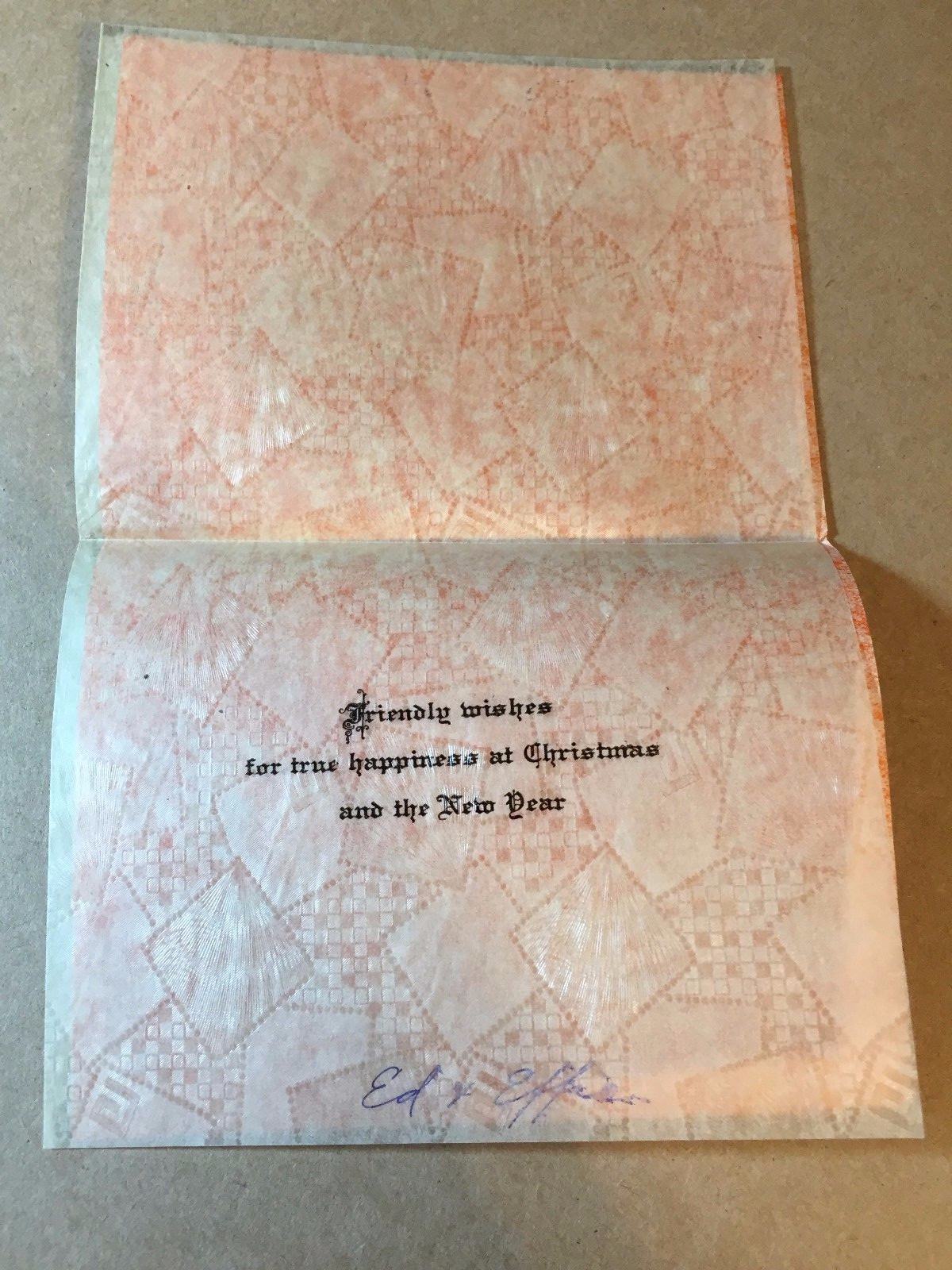 Very Unique Vintage 1931 Christmas Card  Layered Printed Tissue