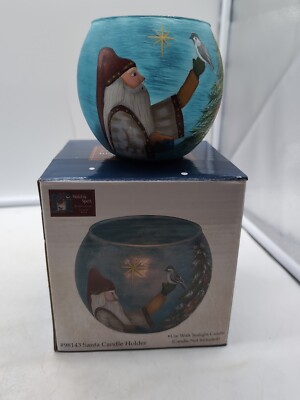 Vintage Kathy Hatch 2001 Share in the holiday spirit Santa Candle Holder 