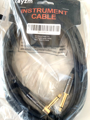 Rayzm Gitarrenkabel, 6.35mm geräuschloses Basskabel, 3 Meter Instrumentenkabel (