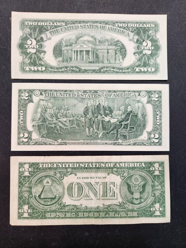 U.S. Bills starter lot $2.00 red seal, silver certificate, uncirculated $2.00