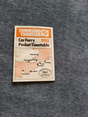 Townsend Thoresen timetable for car ferries, 1985