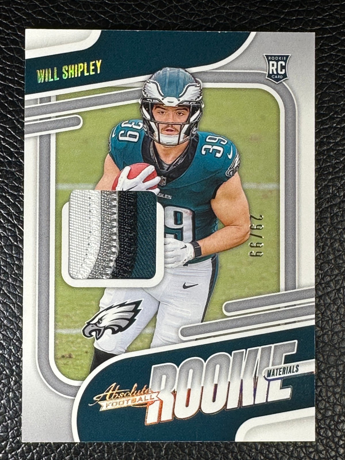 2024 Panini Absolute Rookie Materials Will Shipley 29/99 Patch RC Rookie