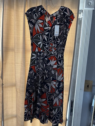Pre-owned Tory Burch Acoma Pottery Silk Wrap Midi Dress Sz 0 $595 Msrp In Red