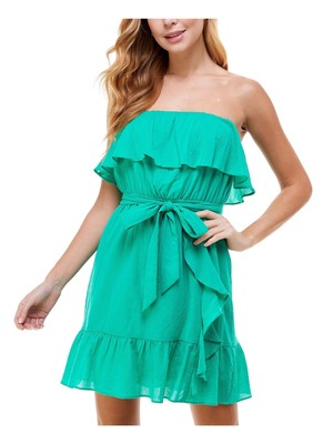 Короткое вечернее платье с зеленым галстуком CITY STUDIO Womens + расклешенное платье L
