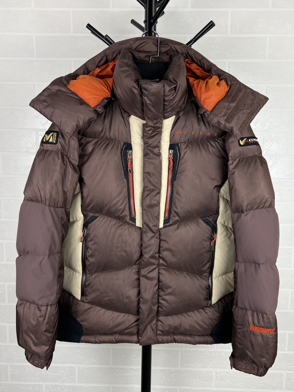 MILLET Down Goose Puffer Jacket Windstopper EXPERT SERIES Brown
