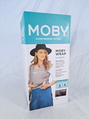 Moby Baby Wrap/Carrier, Adjustable For All Body Types, 18 Ft Stone Gray  Cotton