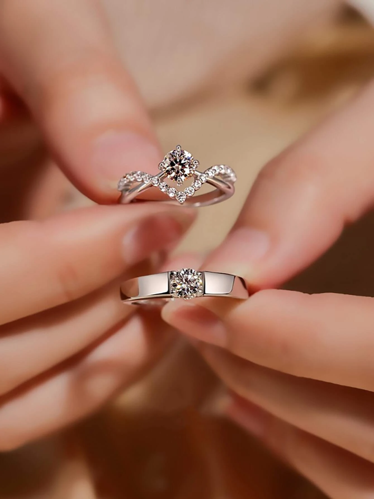Anillos Sortijas Argollas de Compromiso Matrimonio Oro 10K Para Mujeres Joyeria eBay