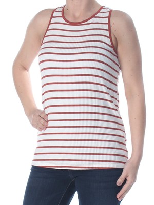 Женская коричневая полосатая майка без рукавов с круглым вырезом SANCTUARY Womens XS