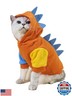 QWINEE Dinosaur Dog Hoodie Dog Warm Jacket Christmas Halloween Dog Costume Dog Clothes for Puppy Kitten Small Medium Dogs Cats Orange and Blue XL