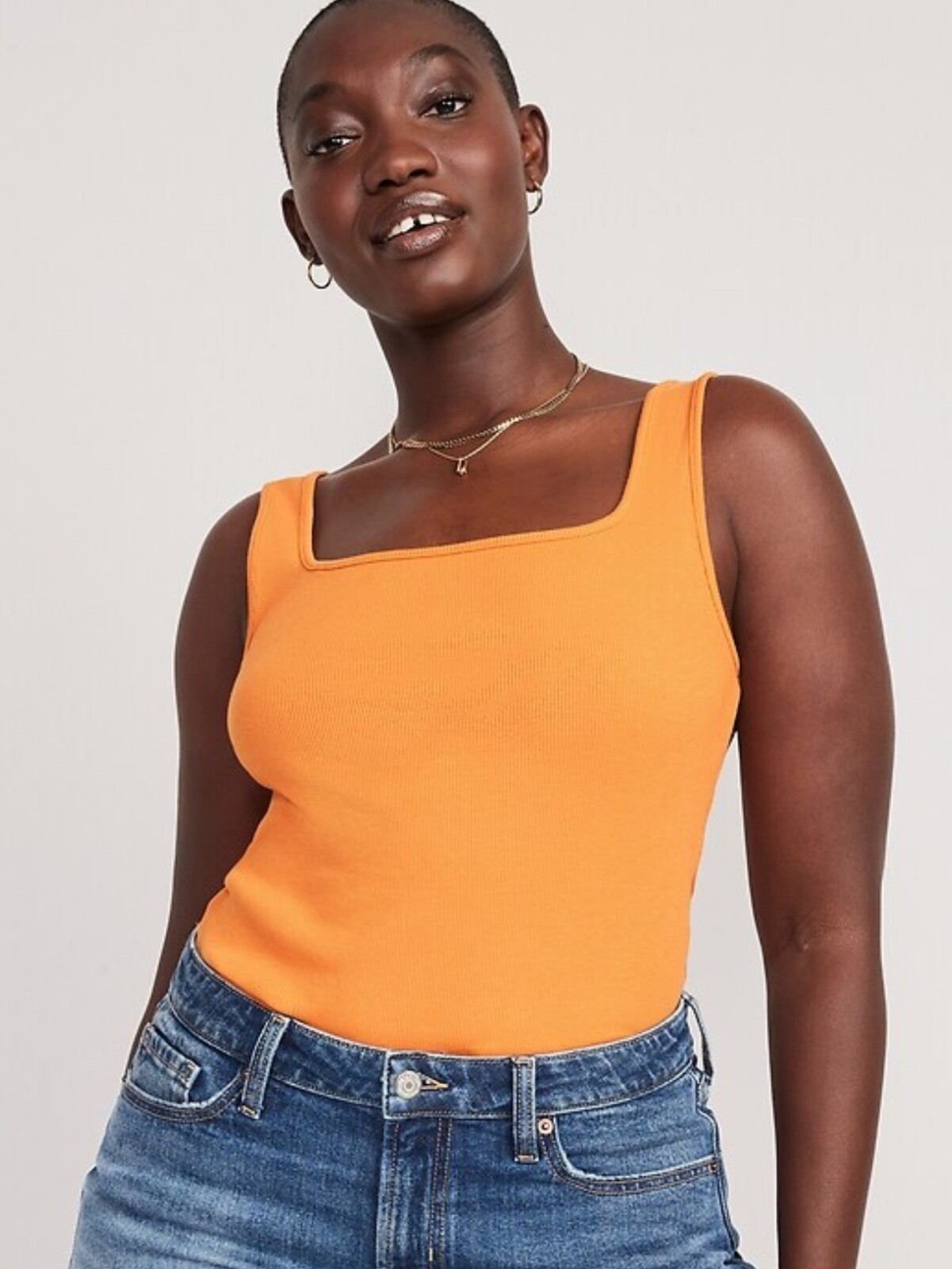 Old Navy Women's Ultra-Crop Rib-Knit Square Neck Tank Top