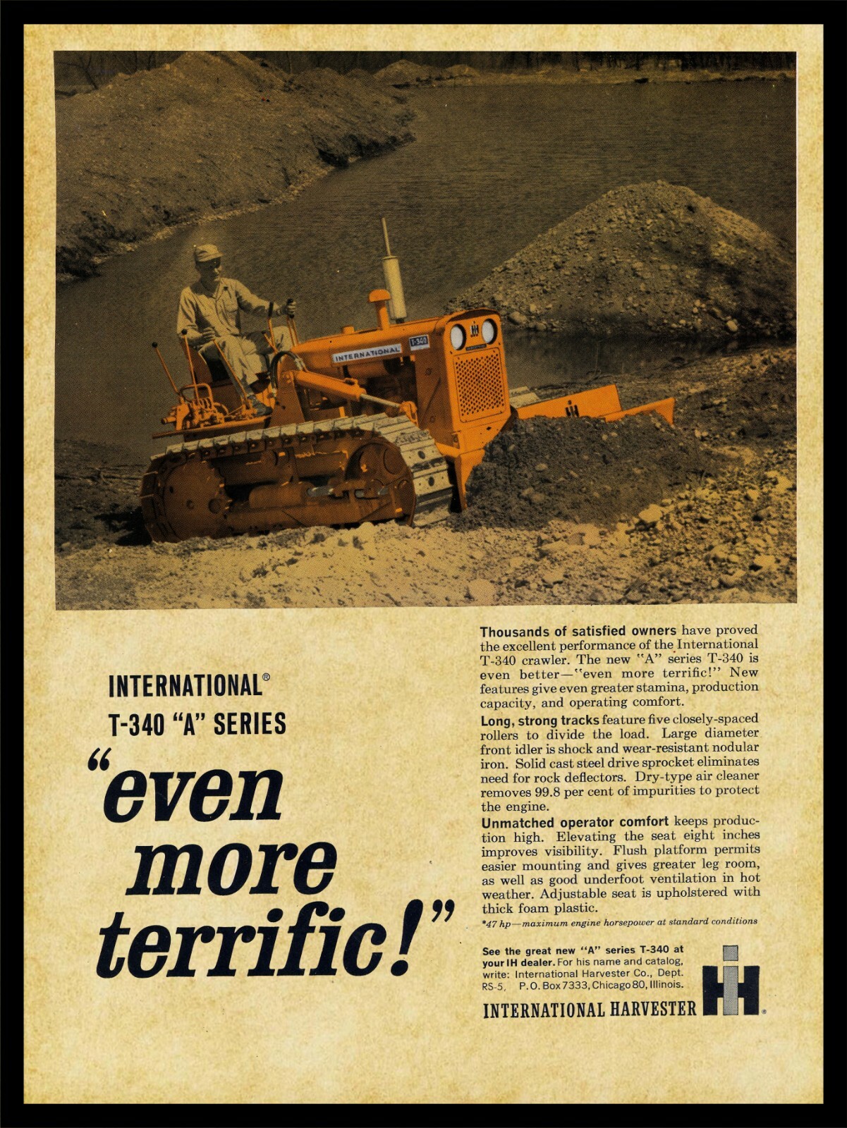 1963 International Harvester NEW Metal Sign: T-340 A Series