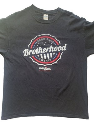Brotherhood 2000 Plus Twenty Men's Black Graphic T-Shirt Size Large