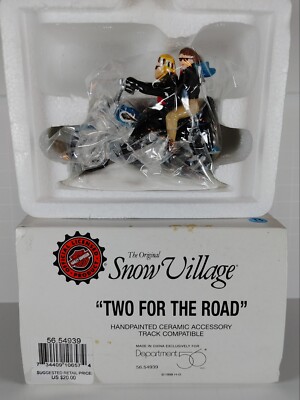 Department 56 Snow Village ''Harley-Davidson Two for the Road'' #54539 Blue 