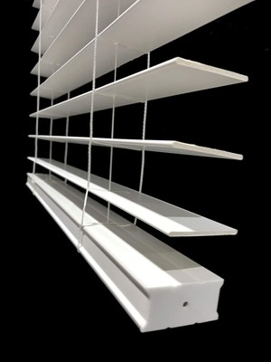 US Window And Floor 2" Faux Wood 64.5" W x 72" H, Inside Mount Cordless Windo...