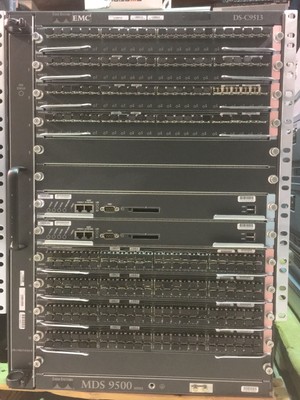 Cisco MD S9513 Ds-C9513 Fiber Channel San Switch W/ 2 Ds-Cac-6000w Ds-13SLT-FAN