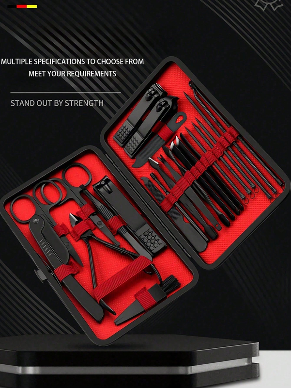 Manicure Set, Professional Nail Clippers Pedicure Kit 24 Pieces Nail Care Tools
