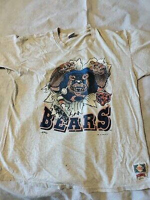 Vintage 90s CHICAGO BEARS DOUBLE SIDED T-SHIRT XXL Nutmeg Mills USA 1993 1994 M2