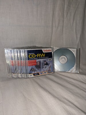 Lot of 10  Verbatim CD-RW Ultra Speed + CD-Rewritable 32x Speed 650MB 74min