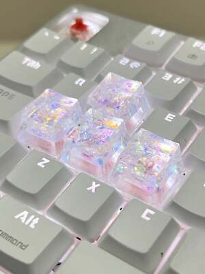 4Pcs High Quality Hot Sale Colorful Translucent Key Caps Cross Shaft Mechanical