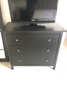 Hemnes 3 Drawer Chest Of Draws Black 47 Brown Newtown