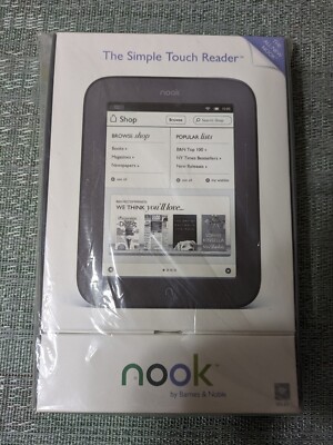 New sealed Barnes & Noble Nook Simple Touch 2GB, Wi-Fi, 6in eBook Reader - Black