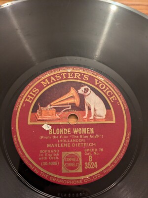 Marlene Dietrich Blonde Women / Falling In Love Again VG 78rpm Record HMV B3524 