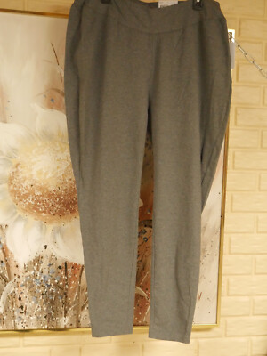 NWT CROFT & BARROW SZ 1X MID RISE LEGGING CHARCOAL GRAY SKINNY LEG OPENING PANTS