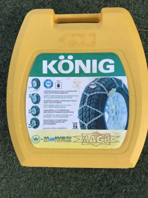 Konig T2 Magic Snow Chains Size Chart