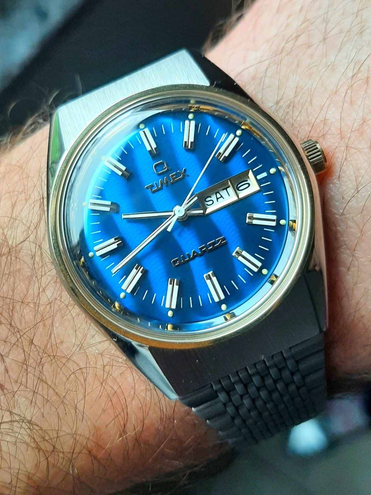 TIMEX Q ファルコンアイ　TICTAC限定　TW2T80800 Timex Q 38mm Quartz Reissue Watch with Blue Dial and